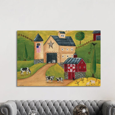 American Country Barns by Cheryl Bartley - Wrapped Canvas Painting