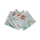 Crested Crane Cotton Sateen Cocktail Napkins