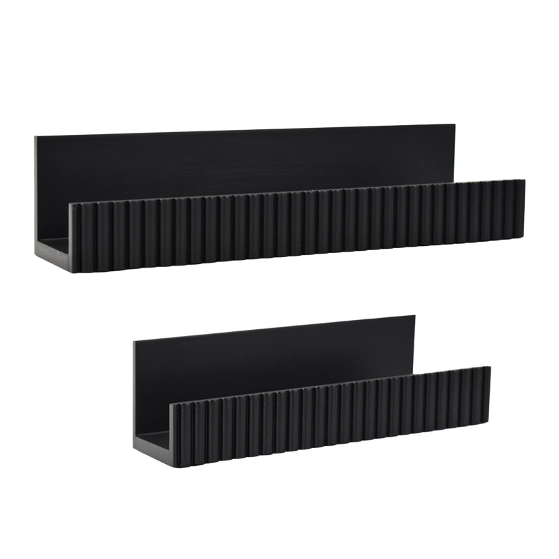 Ensemble de tablettes murales flottantes 2 pièces American Art Decor, Noir satiné