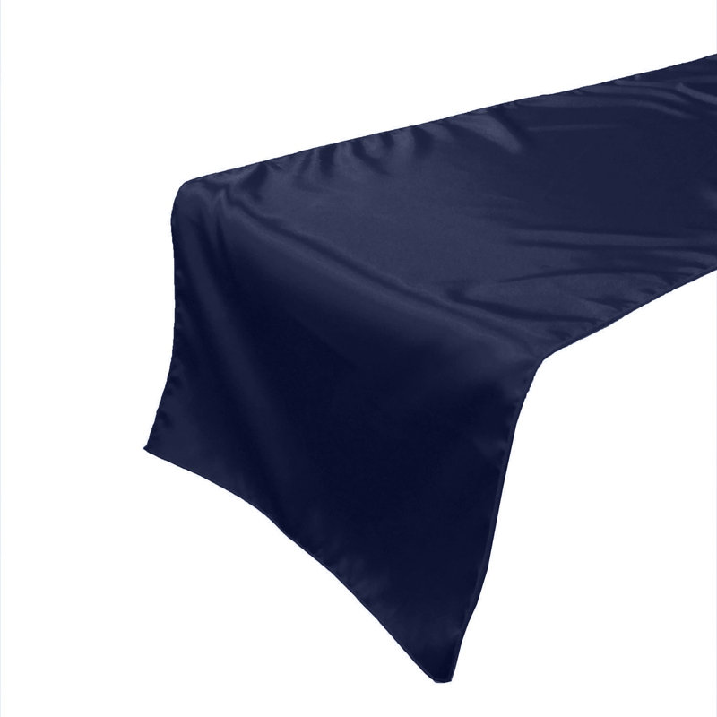 Karisha Rectangle Polyester Table Runnner, Navy, 90" x 12"