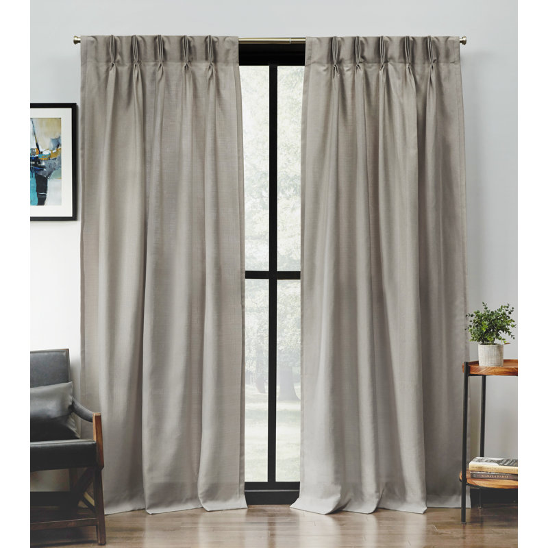 Paire de rideaux semi-transparents Loha, Beige, L 27 po x L 108 po