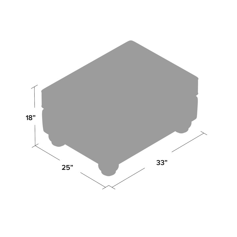 Craftmaster 33" Rectangle Standard Ottoman, Beantown 41 Taupe Performance Chenille, Manhattan