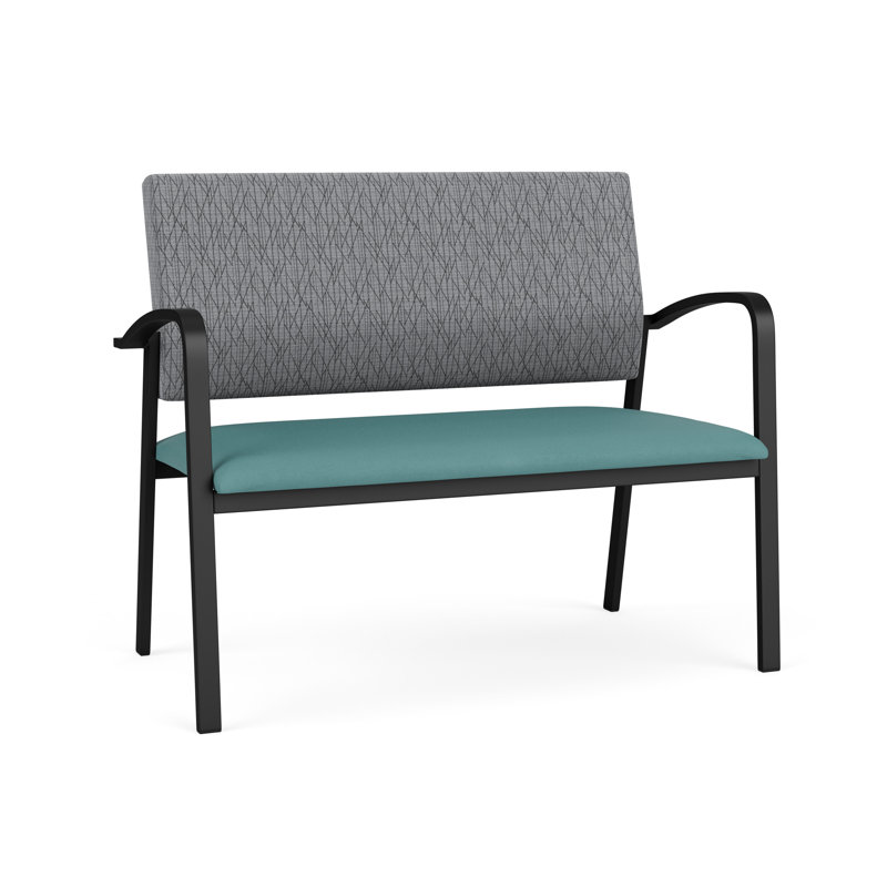 Structure en métal Newport, Noir, Flanelle grise Adler - tissu de designer