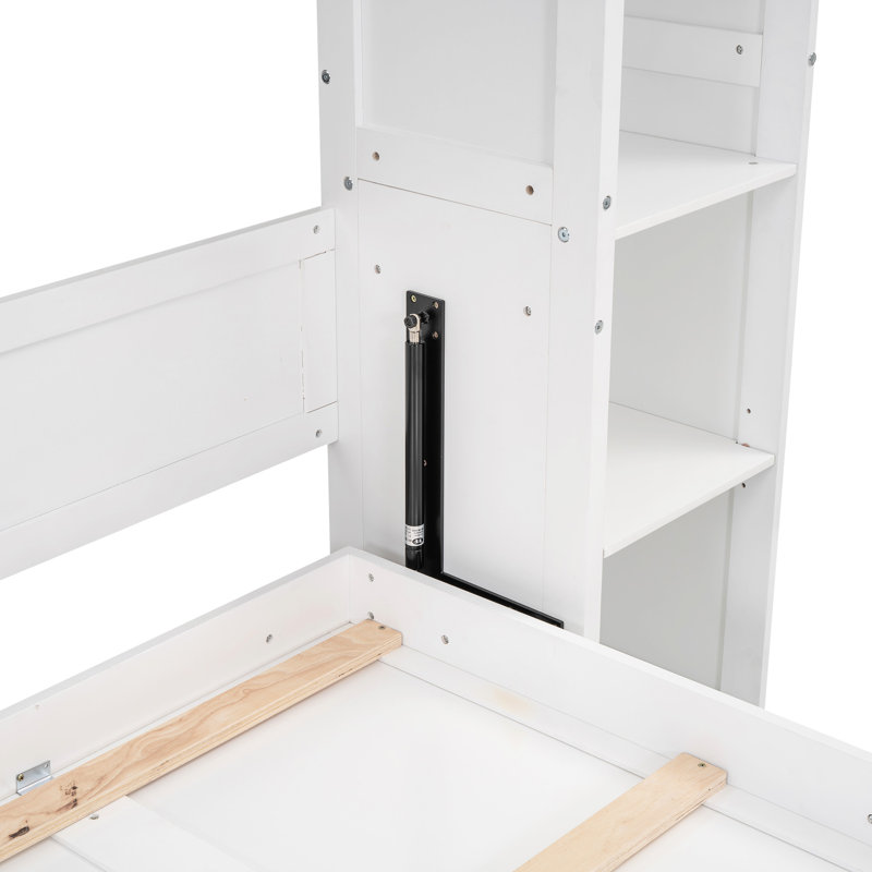 Lit double pleine grandeur avec tablettes - fabrication de meubles de chambre à coucher peu encombrante et lumières à DEL, idéale pour les petits espaces
