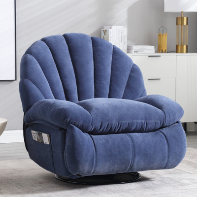 Brockwell Upholstered Wide Modern Swivel and Rocker Recliner Chair With Massage And Heating -  Ebern Designs, 1B5A0467D7B946AA956E9B6230A85405