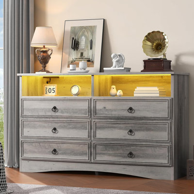 light grey 6 drawer dresser Bella Light Grey dresser main image 0