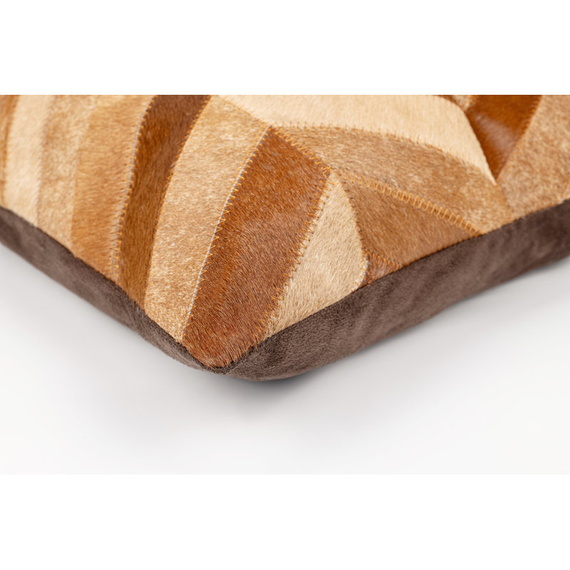 Coussins en cuir de vache véritable fait à la main, H 18 po x l 18 po, Carré