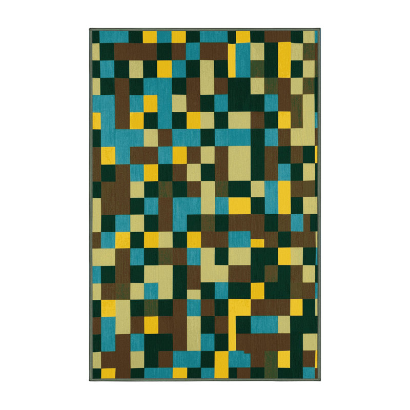 Tapis en mosaïque Earth Earth, Rectangulaire 3 pi x 5 pi