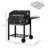 Charcoal Bbq Grill, Portable Outdoor Camping & Picnic Cooker. 21.75"x16.5" Surface, Side Table, Storage Shelf, Wheels, Handle, Black. Easy Cleaning And Maintenance Cooker For Backyard Events. Cooking