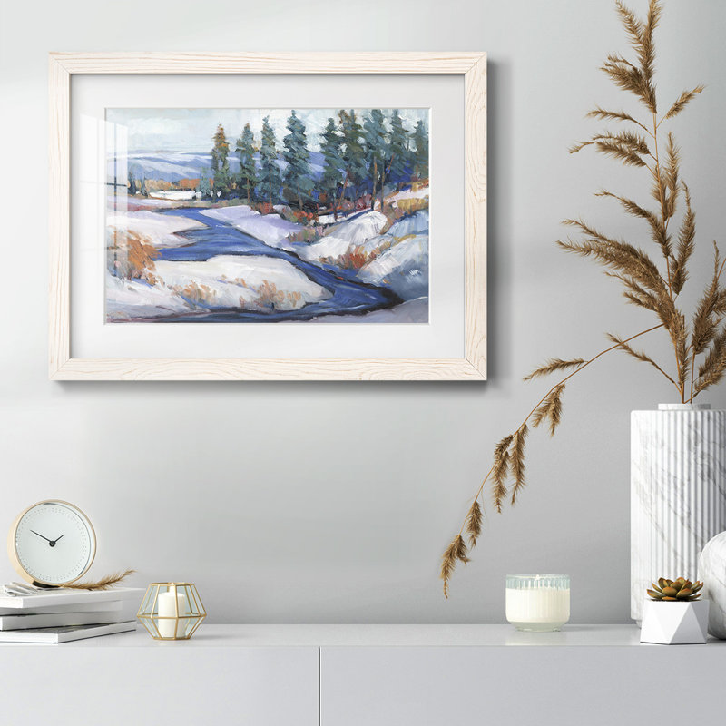 «First Snow I», reproduction d'art sur papier, H 26 po x l 38 po, Blanc