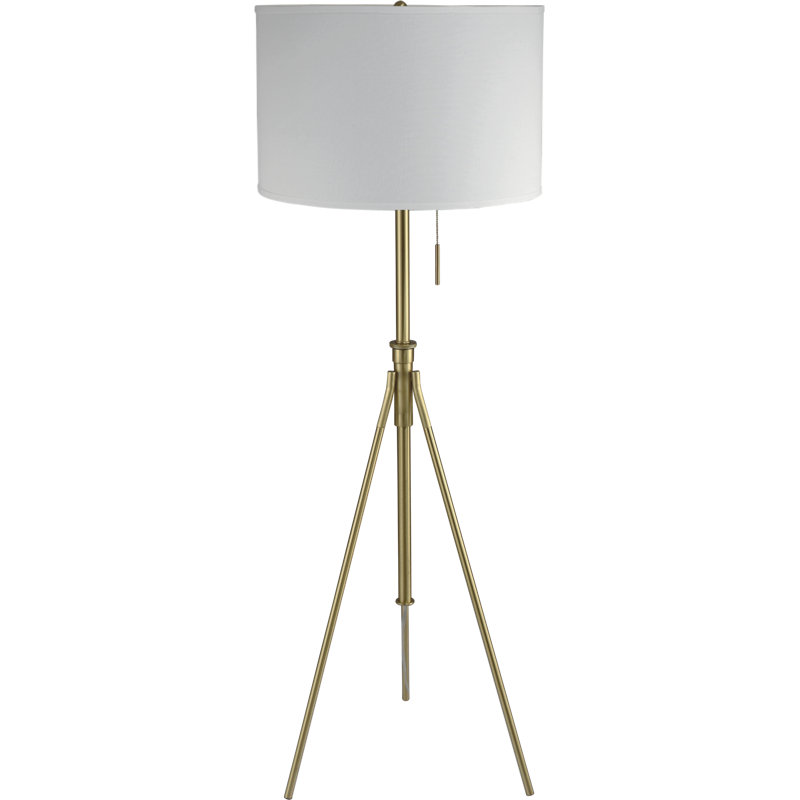58 po - 72 po H Trépied réglable avec abat-jour KD, 1 pièce, Or brossé