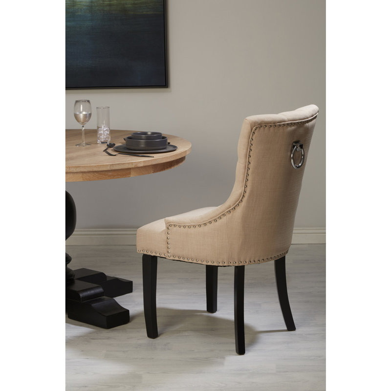 Kyra 49cm H Tufted Upholstered Side Chair, Natural