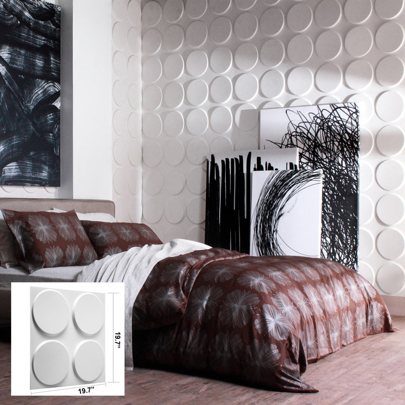 Panneau mural blanc cassé l 19,68 po x L 19,68 po Cotati
