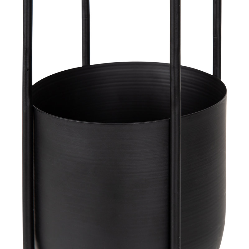 Jardinière suspendue en métal 2 pièces Jansen, Noir