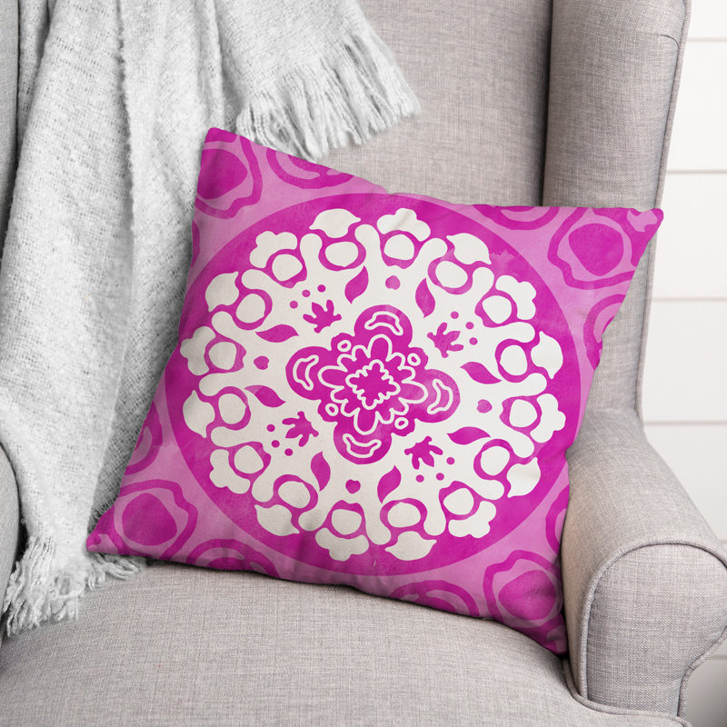 Outdoor Square Pillow Cover & Insert, Pink