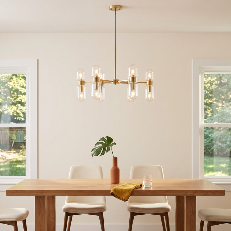 Alinde 12 - Light Dimmable Sputnik Modern Linear Chandelier