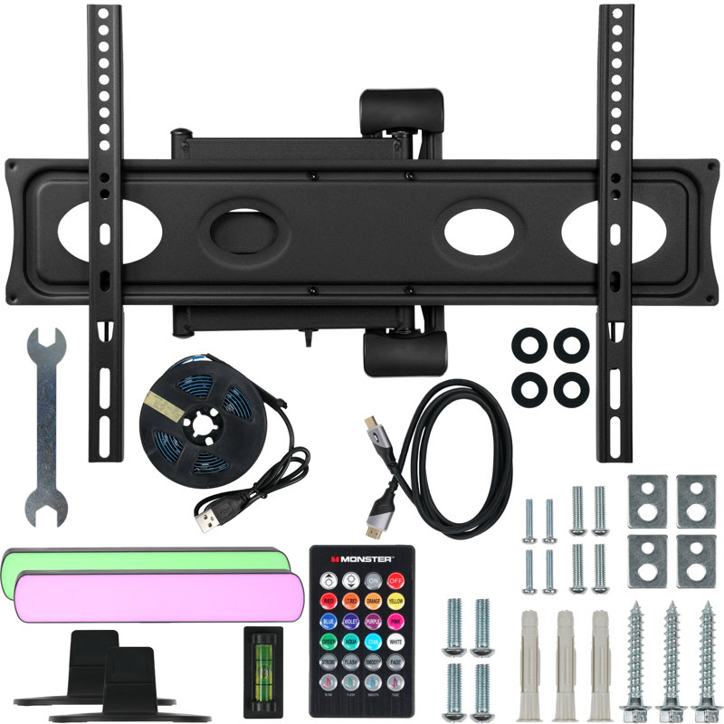 Monster TV Wall Mount for 32-70" with Sound Reactive Lighting Kit