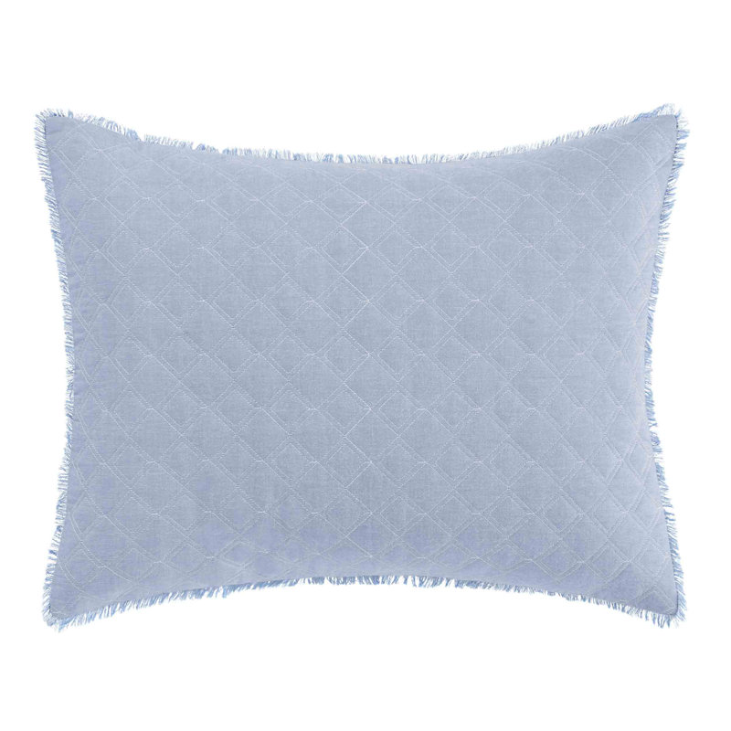 Laura Ashley Chambray Blue Cotton Throw Pillow