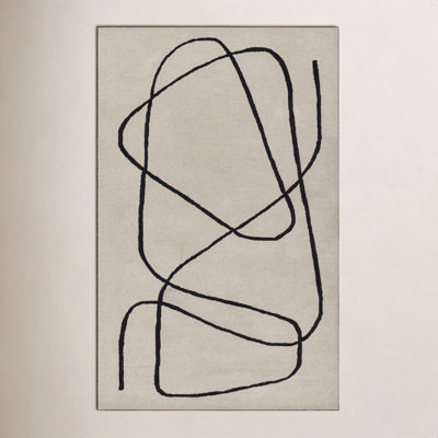 Whistler Ivory Black Hand-Tufted Wool Rug