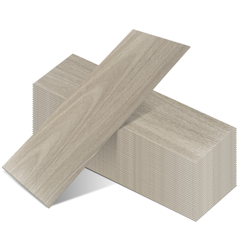 6" x 18" Luxury Vinyl Tile,Self-adhesive Vinyl Flooring, Cream Oak