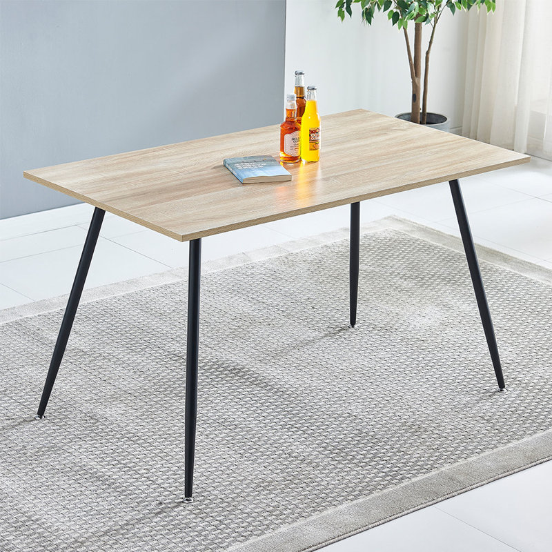 Jodianne Metal Base Dining Table, Wooden