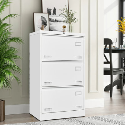 Maigon Modern and practical lockable filing cabinet with file hanging rod and business card holder suitable for office, study room, bedroom by Inbox Zero