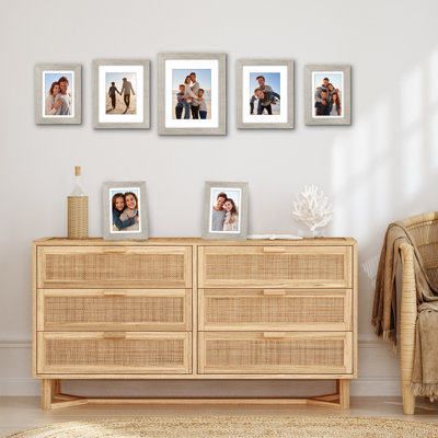 Merranda Americanflat Set of 7 Picture Frames - Shatter-Resistant Glass - Gallery Wall Frame Set