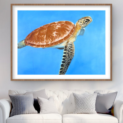 Imprimé vert tortue aquatique | Décoration de la faune marine