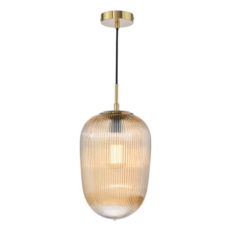 Abrielle 1LT PENDANT, Brushed Bronze/Amber
