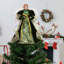 Décoration pour sommet de sapin ange vert 14 po avec ailes éclairées