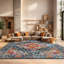 Tapis bleu sarcelle / fuchsia Christa-714007749