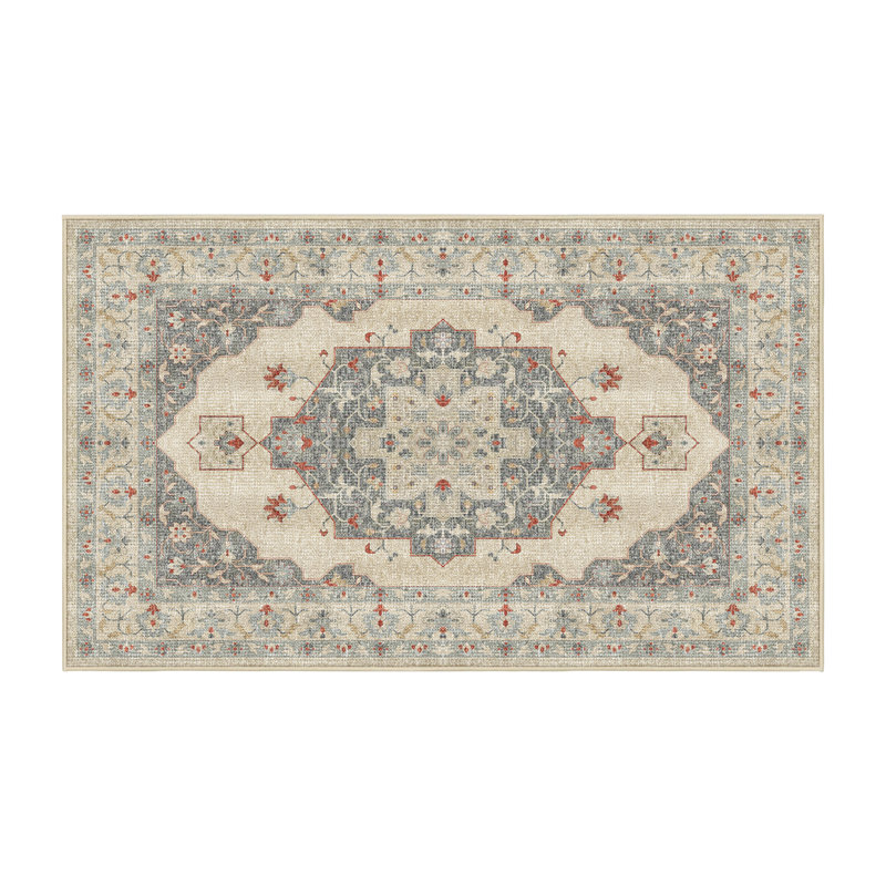 Fionola Hand Loomed Washable Oriental Indoor Rug, Rectangle 6' x 9'