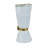 White Ceramic Vase With Ornate Gold Bow Design-1779180678