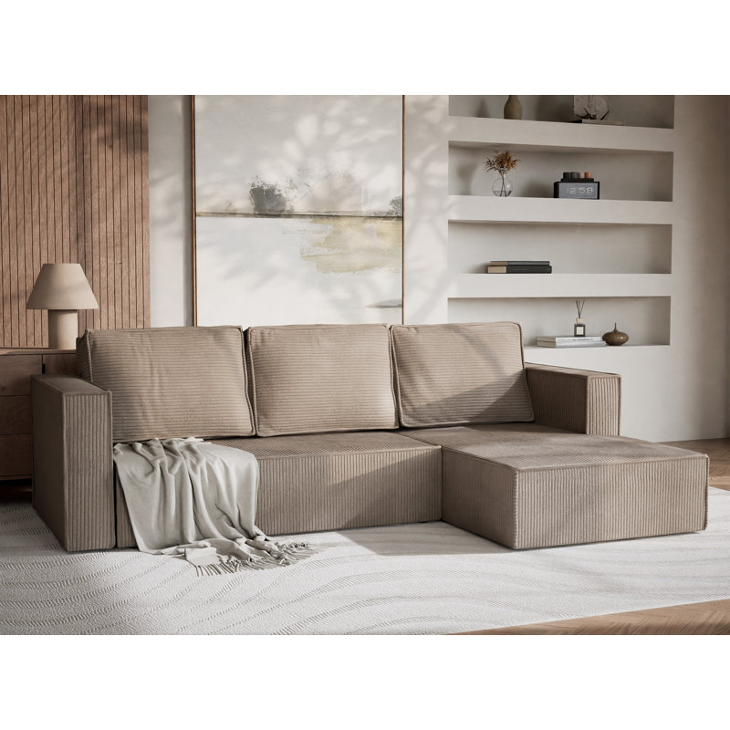 3 Seater Corner Sofa , Beige, Right Hand Facing