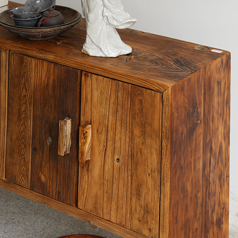 Armoire d'entrée en bois massif Wabi-Sabi