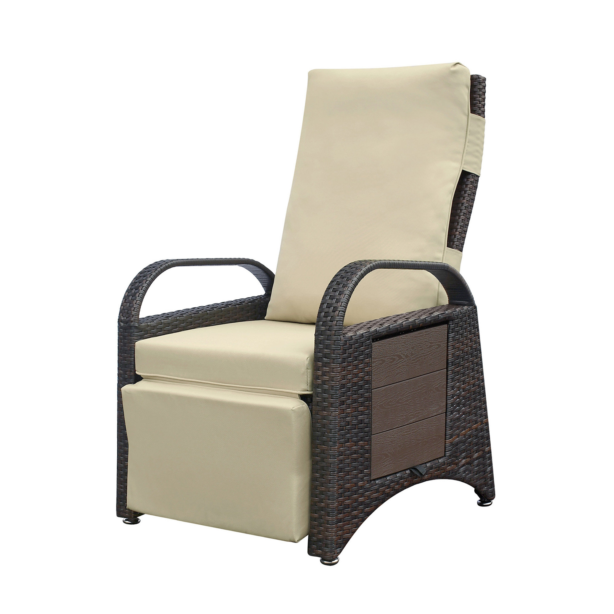 Latitude Run® Outdoor Recliner Chair,Separate Adjustment Mechanism PE ...