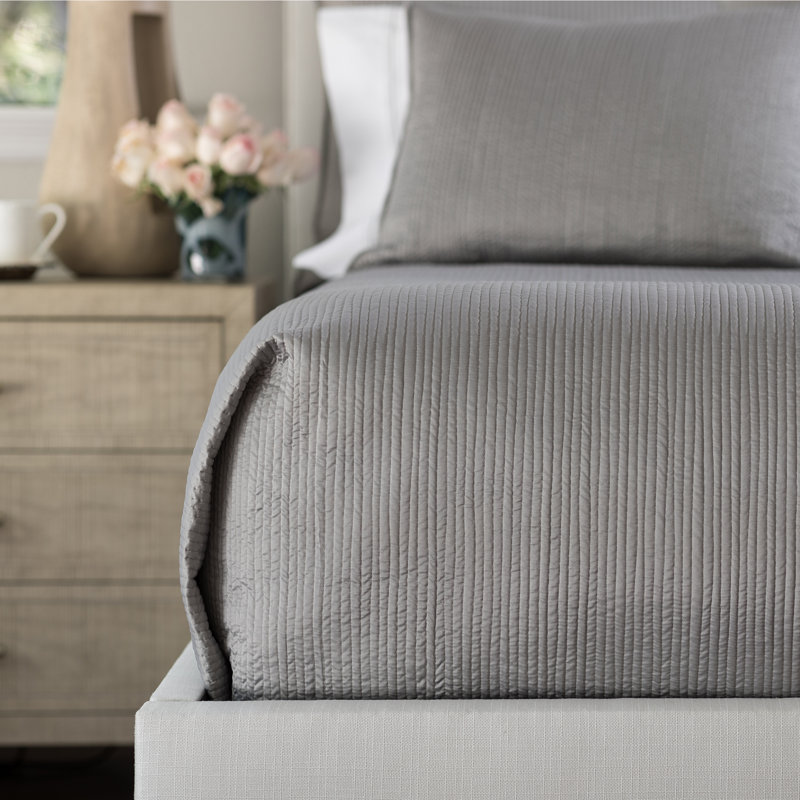 Retro Coverlet, King Coverlet, Pewter