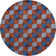 Altamirano Wool Hand-Tufted Modern Area Rug in Blue, Navy, Red, Orange, Brown, and Gray – Concentric Circles Op Art Style