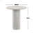 Round Genuine Marble End Table, White
