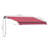 Red 10' X 8' Retractable Awning, Patio Sunshade With Manual Crank. & Water- Fabric, Aluminum Frame For Deck, Yard, Balcony. Cyan