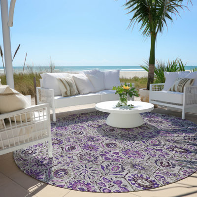 Tapis mauve lavable à la machine intérieur / extérieur Xhevrie