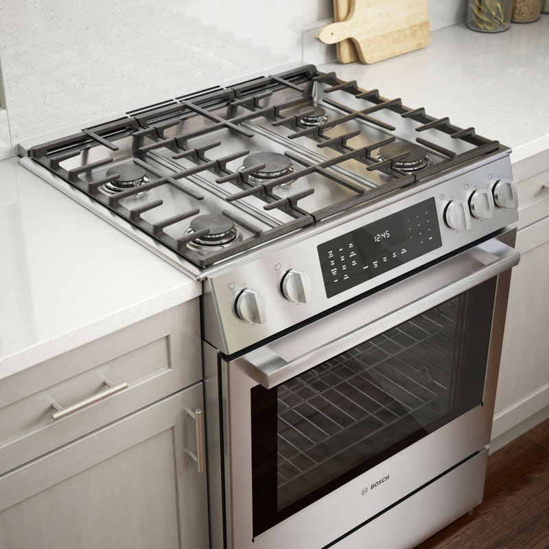 800 Series 30" 4.6 cu ft. Slide-in Dual Fuel Range with 18k BTU Burner