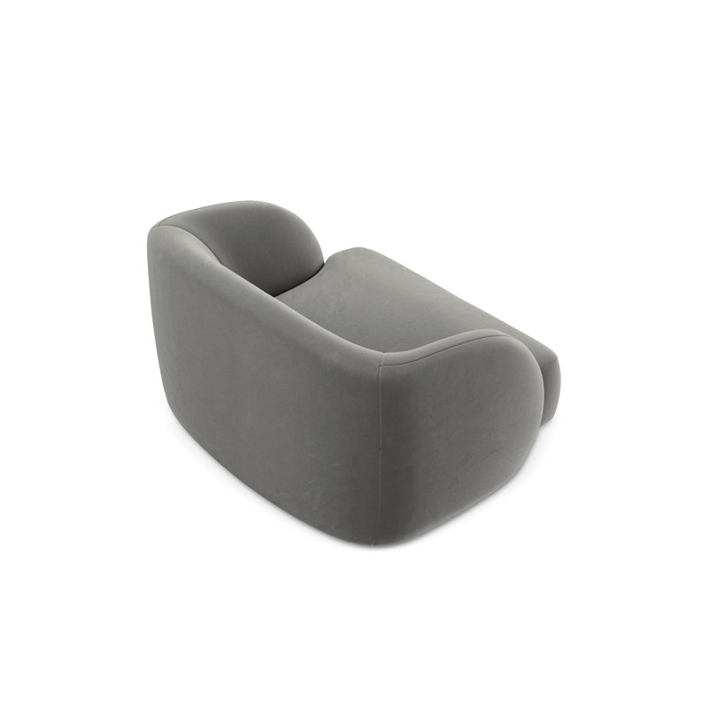 Adoraim 109Cm Wide Armchair, Light Grey Velvet