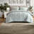 -Piece King Bedding Sets, Polyester Comforter Set, Modern Green Abstract Stripe