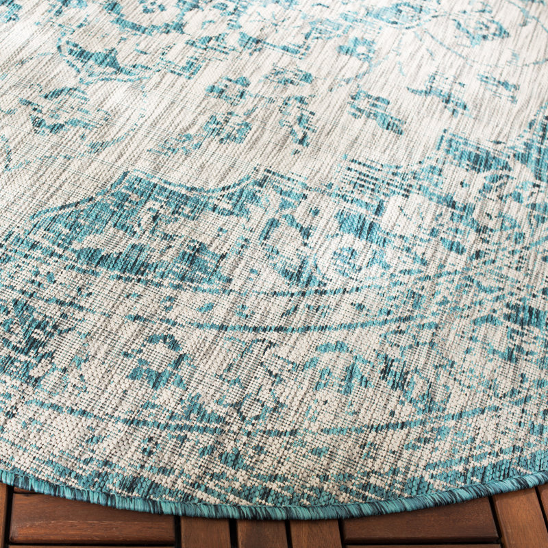 Tapis intérieur / extérieur bleu Arneshia, Rectangle 9 pi x 12 pi