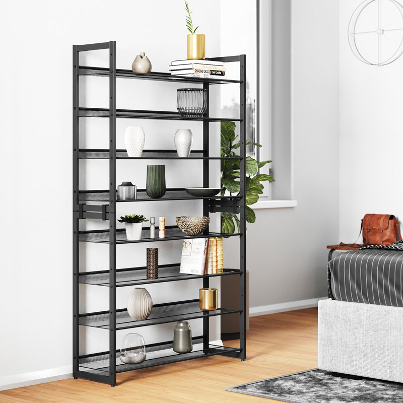 15 Pair Stackable Shoe Rack, Dark Grey