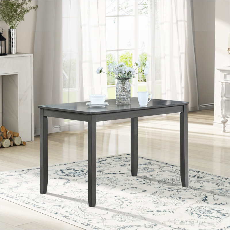 Table de salle à manger rectangulaire en ardoise unie pour 4 personnes, cuisine compacte ou bureau à domicile, style moderne