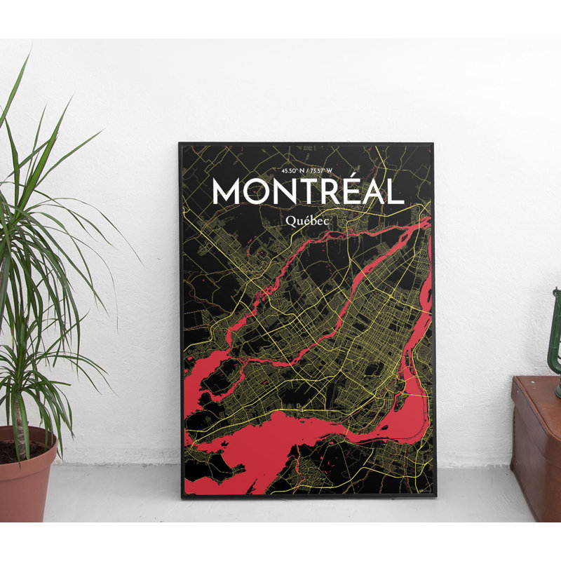 Montreal City Map - No Frame Print, 70 cm H x 50 cm W
