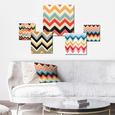 Charland - ensemble d'art mural à chevrons 5 pièces