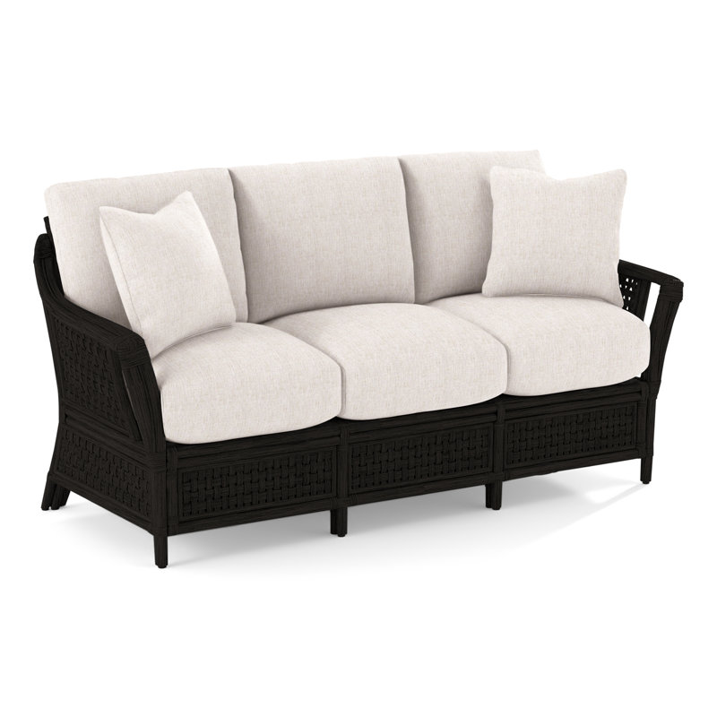 Boca 78'' Upholstered Sofa, White Sugar Performance, Antique Black